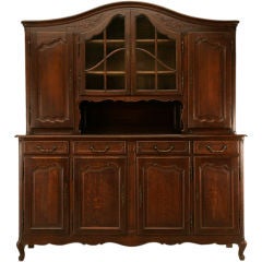 Solid Oak Bonnet Topped Cabinet or Cupboard w/Tons of Storage