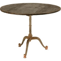 Circa 1890 Large Antique French Iron Based Bistro-Style Table