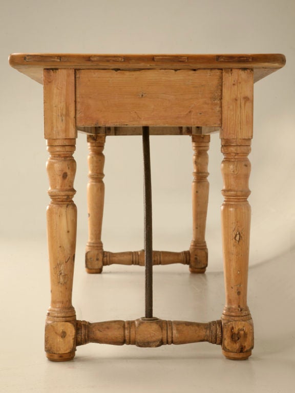 Rustic Circa 1820 Original Antique Irish Pine Work Table