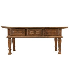 Original Hand-carved Spanish Table w/3 Drawers