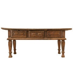 Original Hand-carved Spanish Table w/3 Drawers