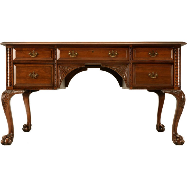 Circa 1910 Antique Solid Mahogany Partner's Desk