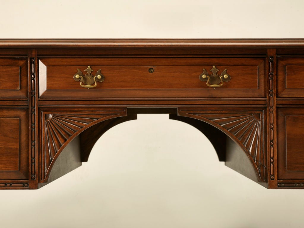 Circa 1910 Antique Solid Mahogany Partner's Desk 3