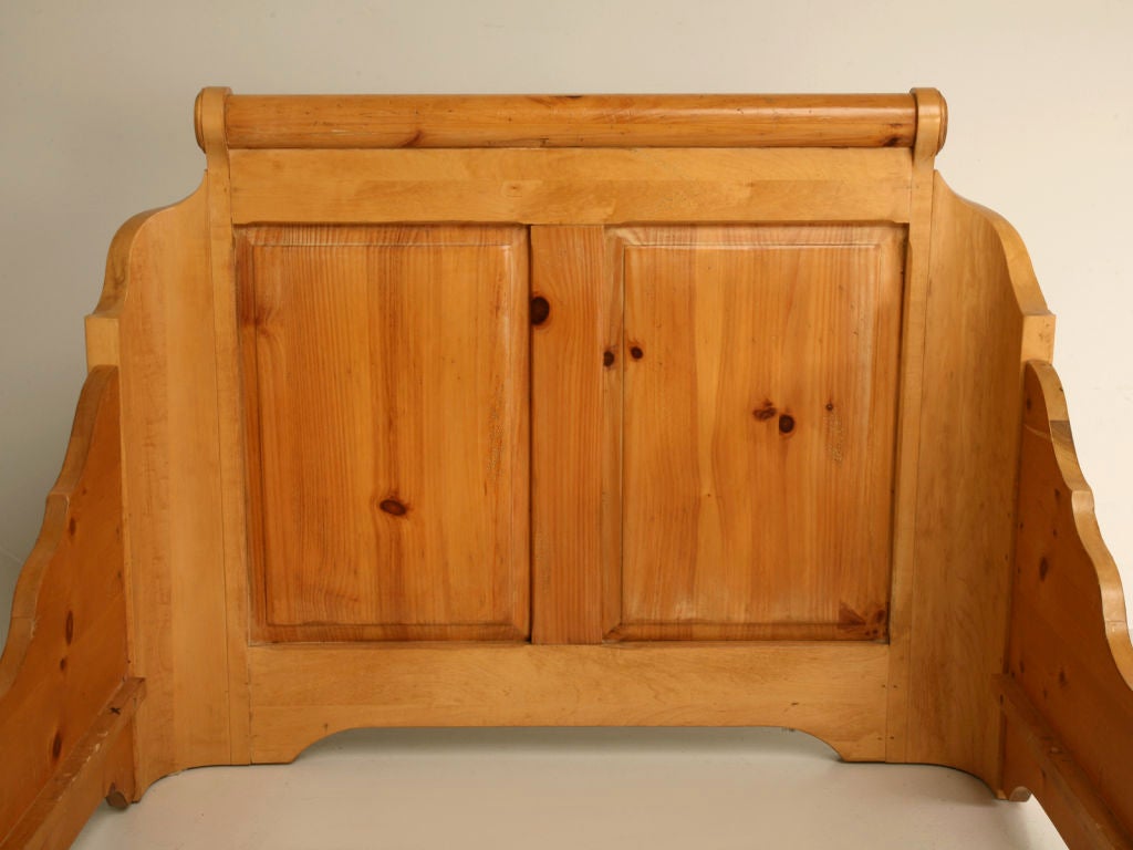 solid pine sleigh bed
