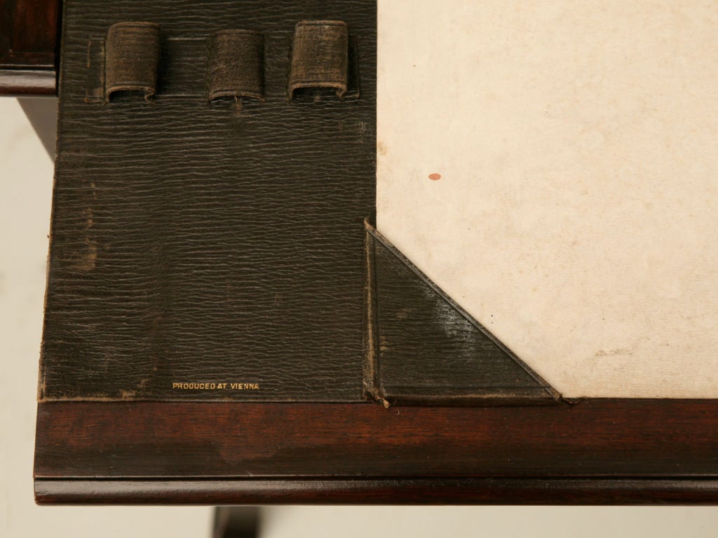 Antique Austrian Mahogany Flip-Top Campaign Desk Original Interior Fittings In Good Condition In Chicago, IL