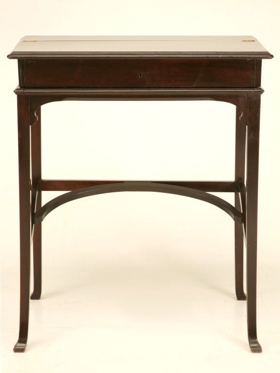 Antique Austrian Mahogany Flip-Top Campaign Desk Original Interior Fittings 1