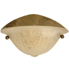 Single French Art Deco Verlys or Lalique Style Sconce