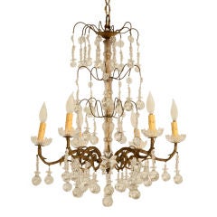 Unique & Unusual Vintage French Forties 6 Light Chandelier