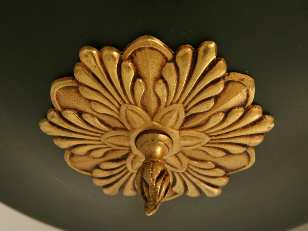 Araña de 6 luces estilo Imperio francés de tole vintage en venta 3