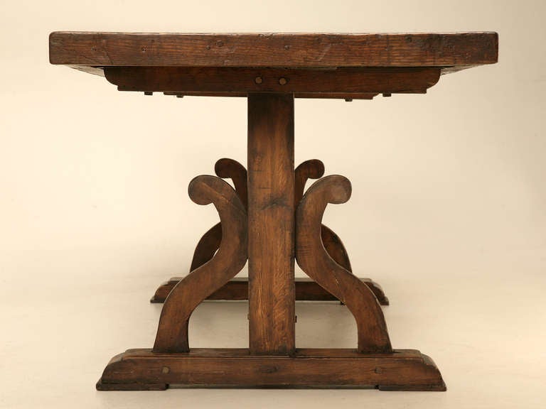 French Trestle Farm Table, circa 1840 1