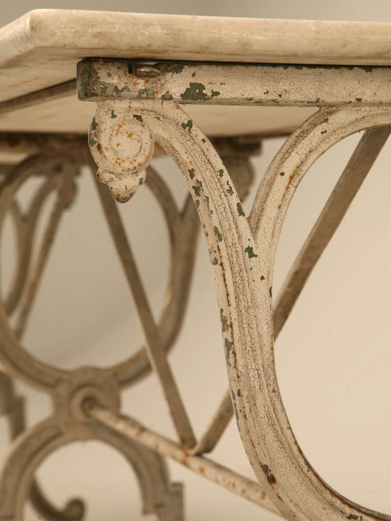 French Marble and Iron Bistro Table, circa 1910 2