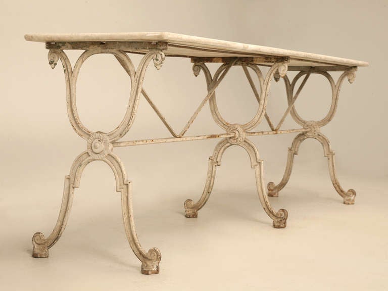 French Marble and Iron Bistro Table, circa 1910 5