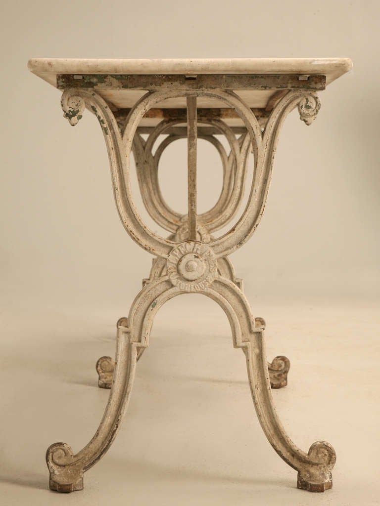French Marble and Iron Bistro Table, circa 1910 6