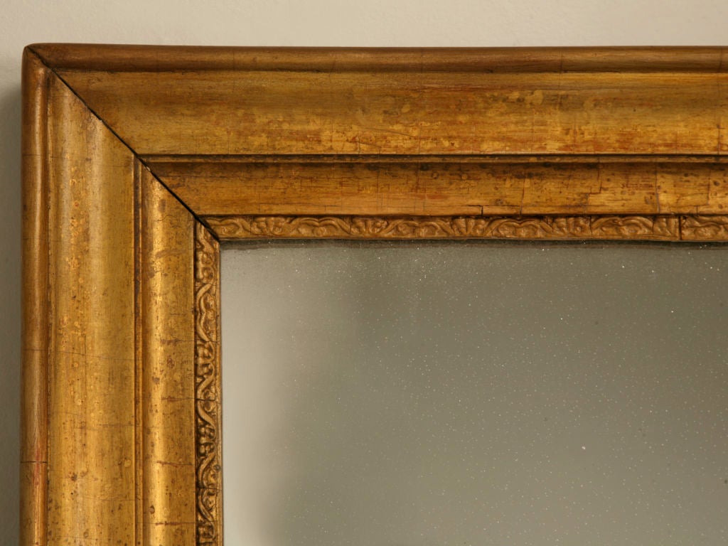 19th Century Original Gilt Framed Antique French Sugared Mirror
