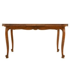 55" Vintage French Oak Louis XV Extending (94") Draw-Leaf Dining Table
