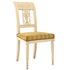 Single Vintage French Painted Directoire Style Chair
