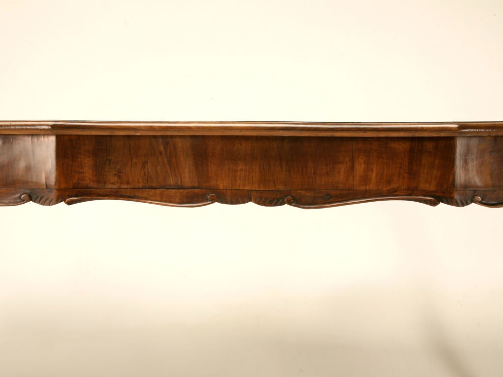 Exotic Antique Hand-Carved Italian Oystered Olive Wood Dining Table 2