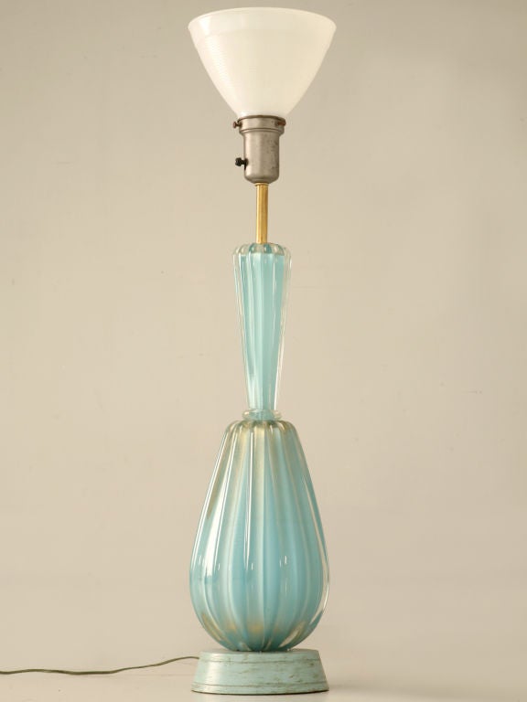 20th Century Vintage Italian Barovier & Toso Murano Venetian Glass Lamp