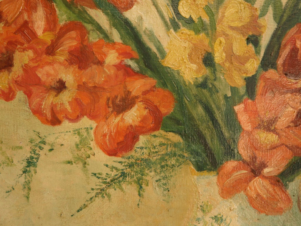 Vintage French Gladiola Still Life Painting 2