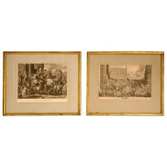 Pair of Original Antique French Triumph Etchings 9
