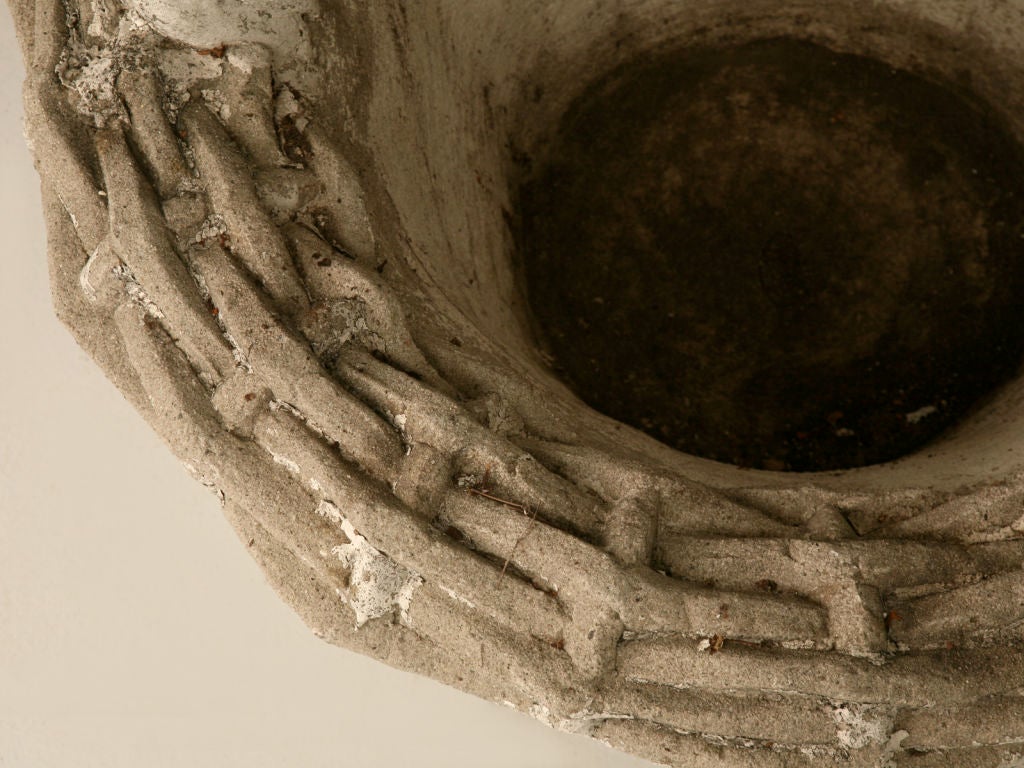 Mid-20th Century Large Vintage English Cement Garden Basket