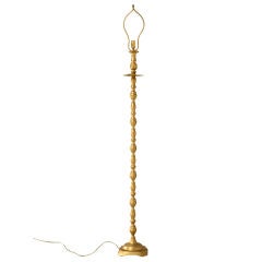 Vintage Brass Candlestick Form Floor-Lamp