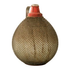 Vintage French Wire Mesh Encapsulated Wine Bottle