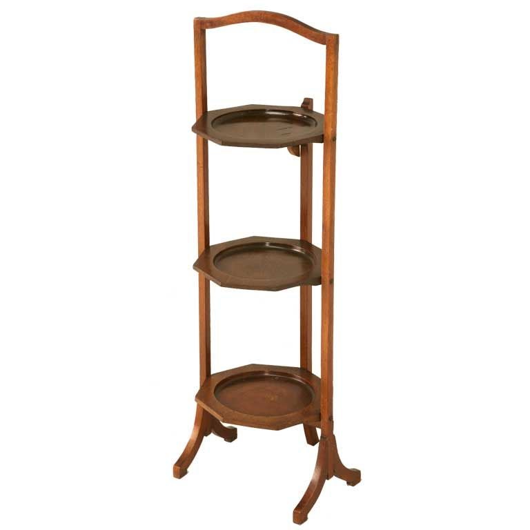 Vintage English Folding 3 Tier Cake or Muffin Stand