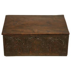 English Carved Oak Box from the 1600s