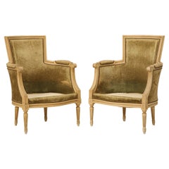 Louis XVI Style Bergere Chairs in Original Paint