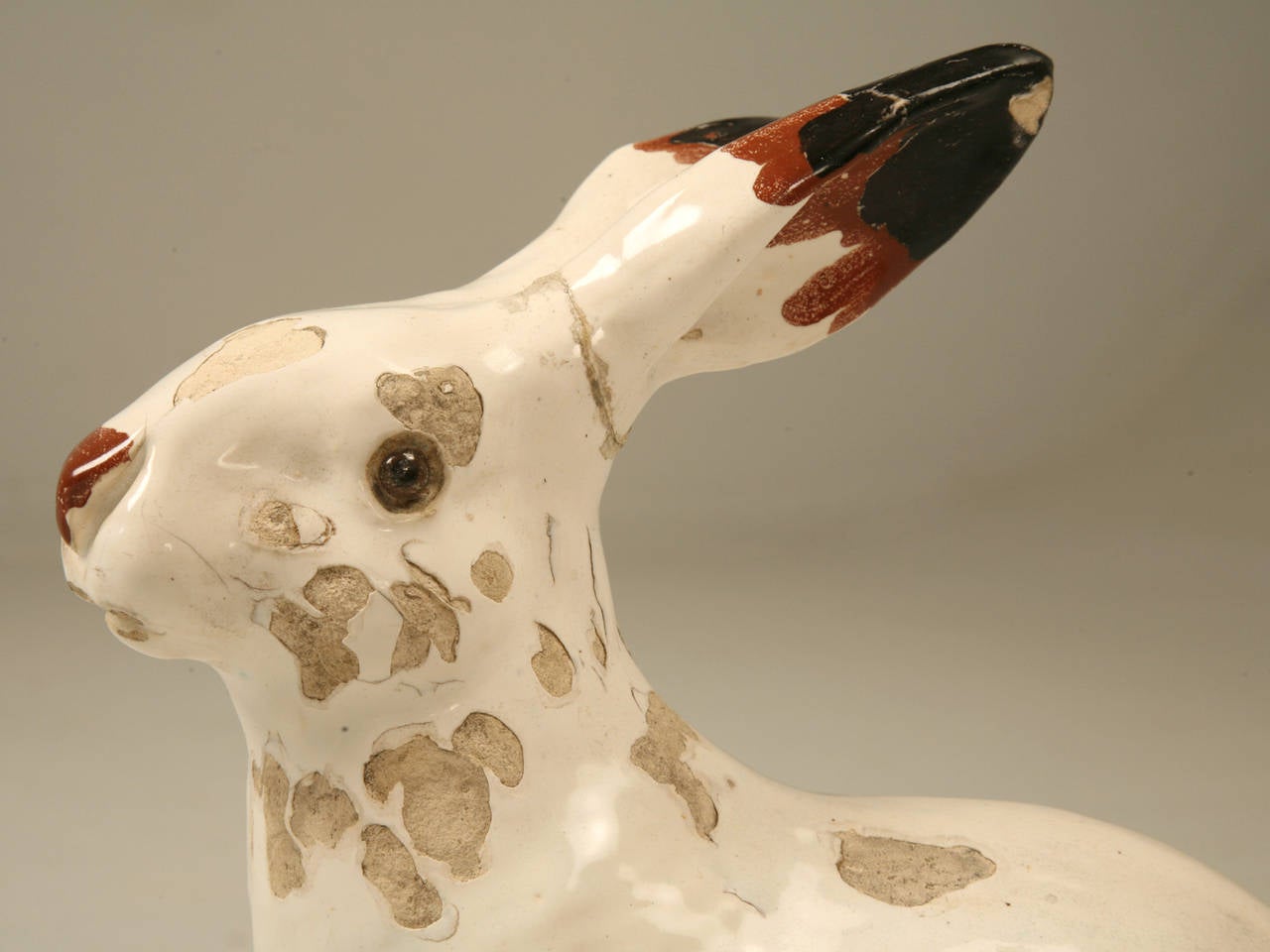 Early 20th Century Earthenware Rabbit from Calvados Region of France
