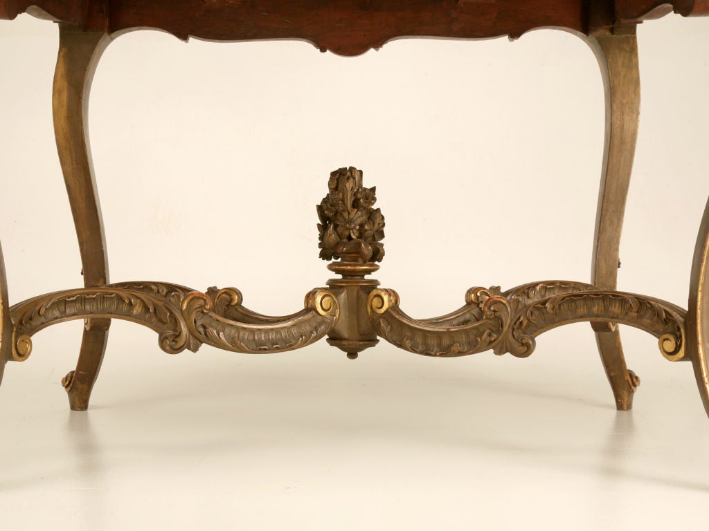 18th Century French Louis XV Style Table with Original Marble 3