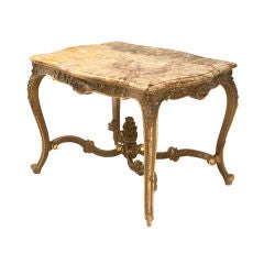 18th Century French Louis XV Style Table with Original Marble