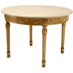 Original Paint and Gilt French Directoire Gueridon w/Marble Top