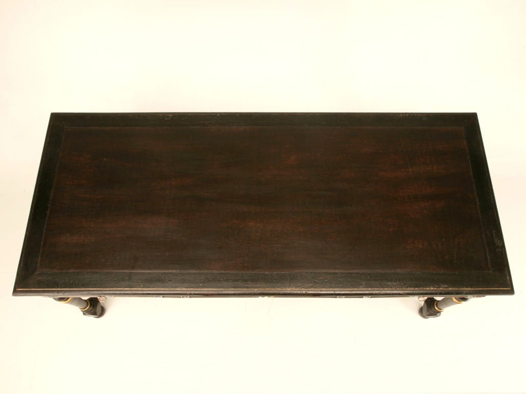 Antique French Directoire Ebonized  Bureau Plat w/3 Drawers