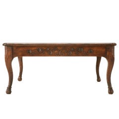 Vintage Square Carved Solid Oak Country French Coffee Table