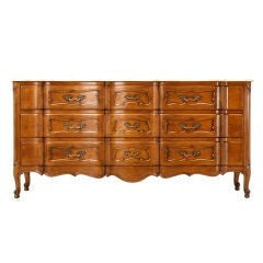 Used French Louis XV Style 9 Drawer Dresser w/Marble Top