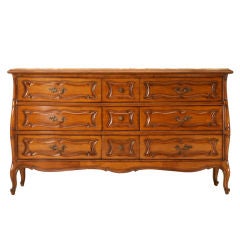 Used Italian 9 Drawer Bombe Style Dresser w/Exotic Stone Top