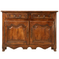 Vintage French Solid Oak Louis XV Style 2 Over 2 Buffet