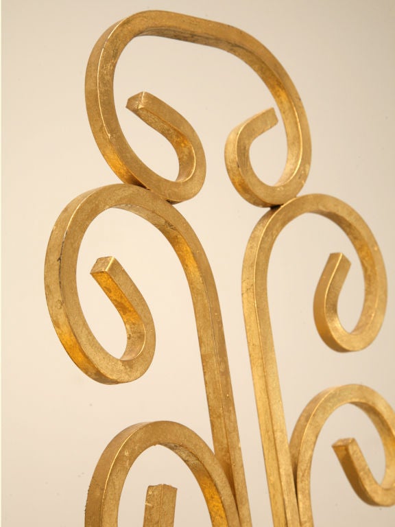 Pair of Vintage Italian Gilt Chairs w/Alligator Hide Seats