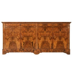 Spectacular Vintage French Louis Philippe Burled Walnut Buffet