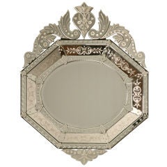 Uniquely Shaped Vintage Italian Venetian Style Mirror