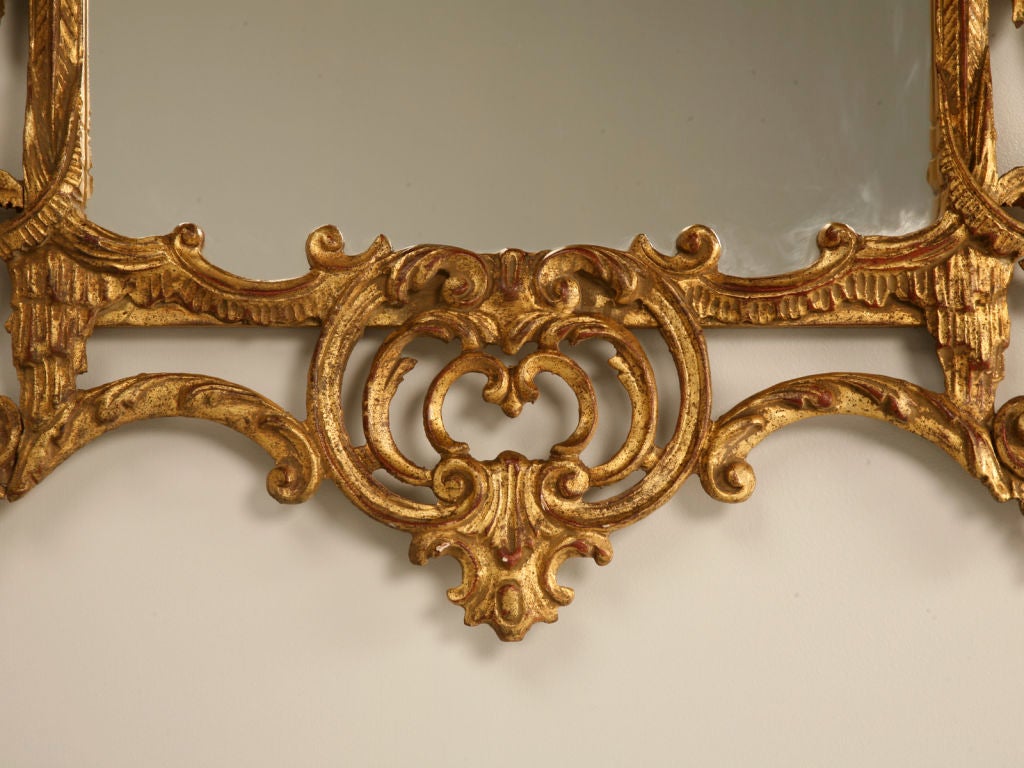 Vintage Italian Carved & Gilded Chinese Chippendale Style Mirror 1