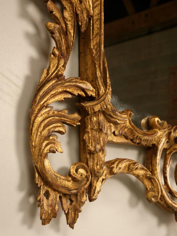Vintage Italian Carved & Gilded Chinese Chippendale Style Mirror 2