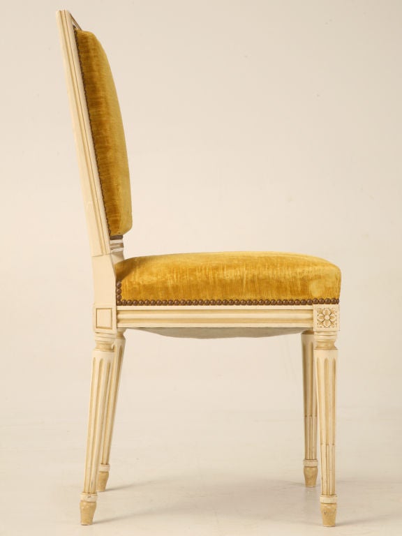 Vintage Set of Six French Louis XVI Painted Dining Chairs 7