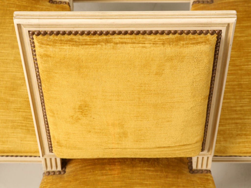 Mid-20th Century Vintage Set of Six French Louis XVI Painted Dining Chairs