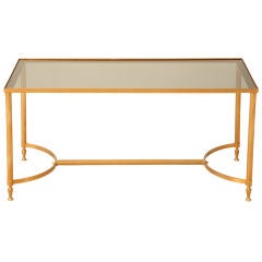 Vintage French Painted Steel Cocktail Table w/Smoked Glass Top 2
