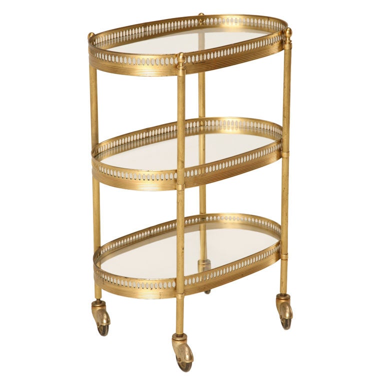 Vintage Petite French Lady's 3 Tier Perfumery or Dessert Cart