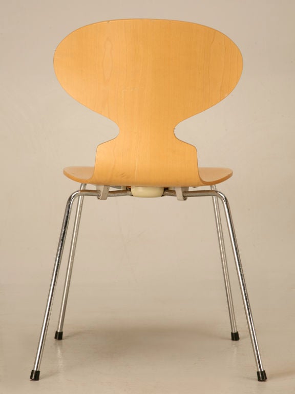 Set of 4 Fritz Hansen Birchwood Chairs by Arne Jacobsen 4