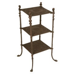 Vintage Neoclassical Style 3 Tier Plant Stand or End Table